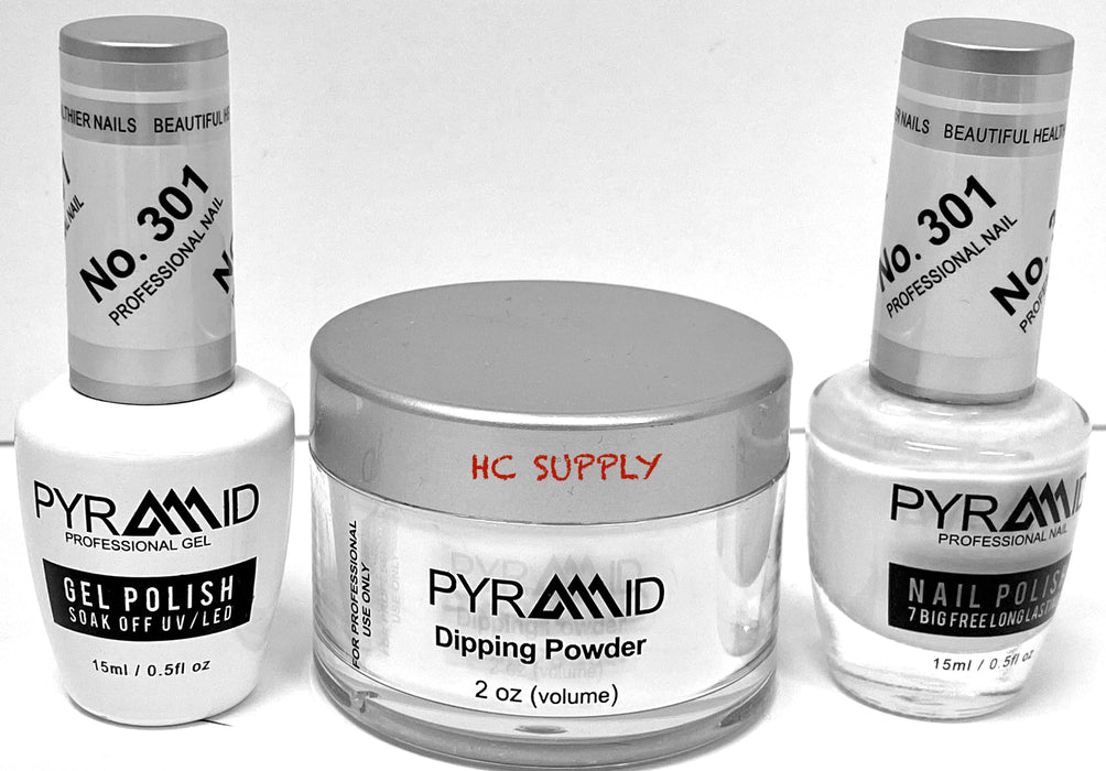 Pyramid 3 in 1  (GEL+LQ+Dip) # 301  - White