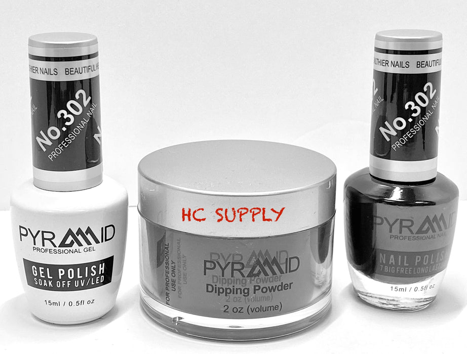 Pyramid 3 in 1  (GEL+LQ+Dip) # 302  - Black